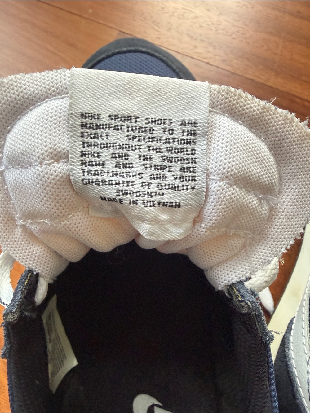 Nike Navy and White Retro Running Sneakers - Picture 7 of 8